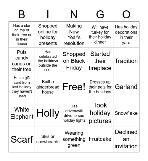 Acuity Product Support Virtual Holiday Bingo Card