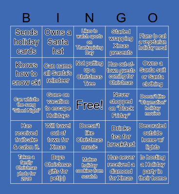 SimplyInsured's Holiday Bingo (One Liner) Bingo Card