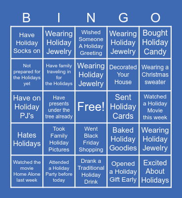 SimplyInsured's Holiday Bingo (Two Liner) Bingo Card