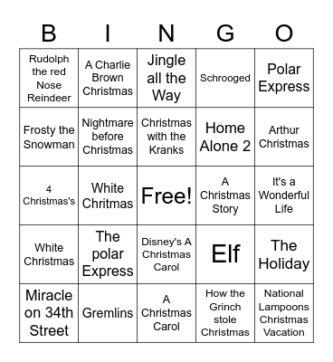 STRAWS BINGO Card