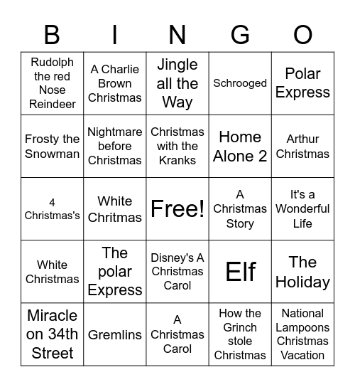 STRAWS BINGO Card