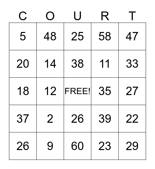 Courtlyn's Birthday Bingo! Bingo Card
