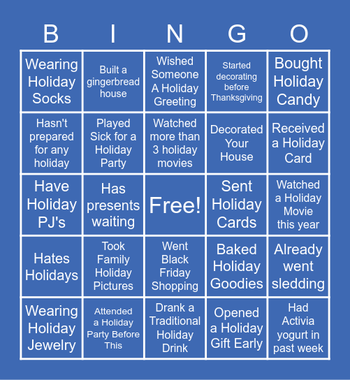 SimplyInsured's Holiday Bingo (The L ) Bingo Card