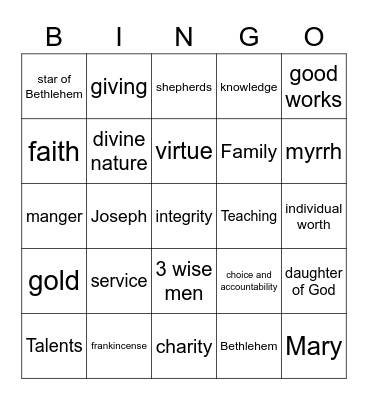 Christmas Bingo Card