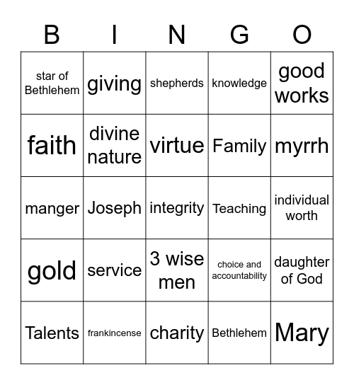 Christmas Bingo Card