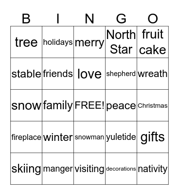 Christmas Bingo Card