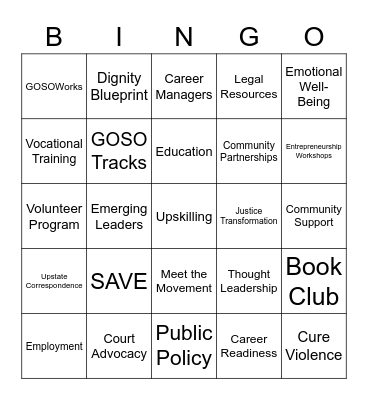 GOSO Bingo Card