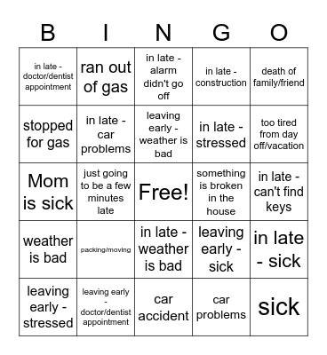 Meagan Bingo Card