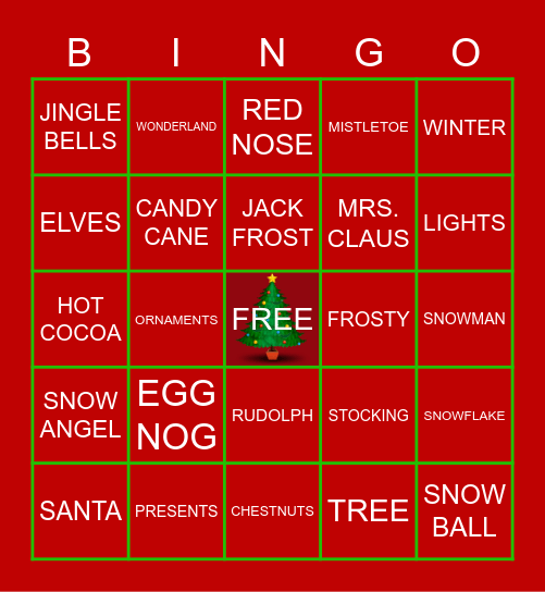 Winter Wonderland Bingo Card