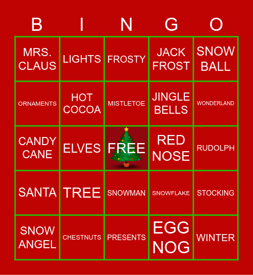 Winter Wonderland Bingo Card