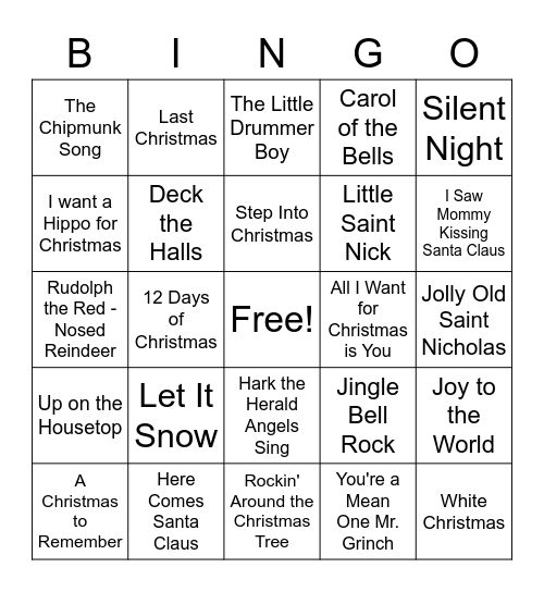 Christmas Bingo Card