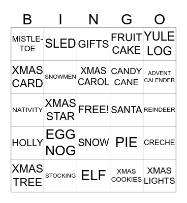 holliday bingo Card