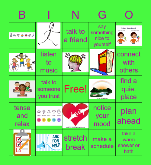 My Strategies Bingo Card