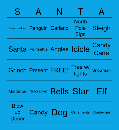 Christmas Bingo Card