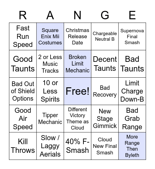 Sephiroth Presentation Bingo Card