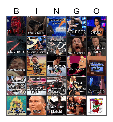 BLC: Bingo, Ladders, and Chairs 2020 Bingo Card