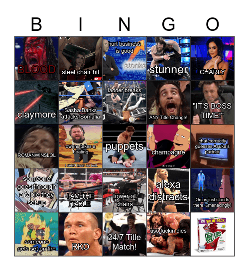 BLC: Bingo, Ladders, and Chairs 2020 Bingo Card