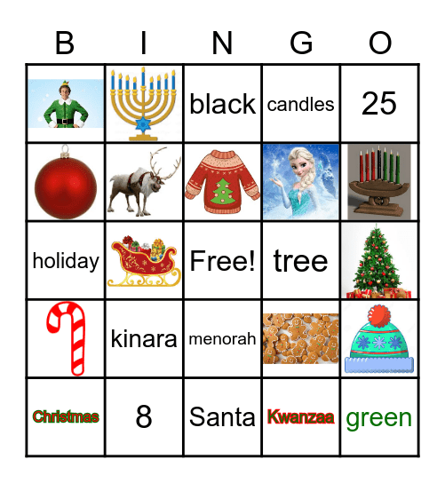 Holiday Bingo (Ms. C) Bingo Card