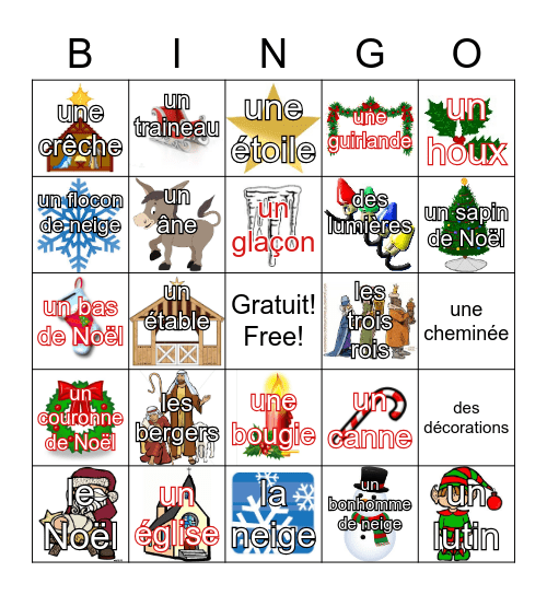 Bingo Noël! Bingo Card