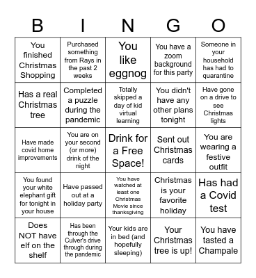 Hertzberg Holiday Hullabaloo Bingo Card