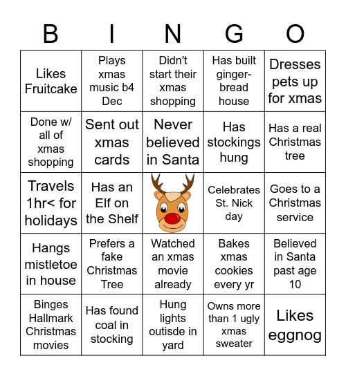 Regulatory Ops Xmas Bingo Card