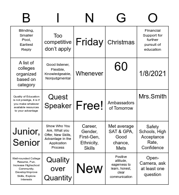 Review of AOT Bingo Card