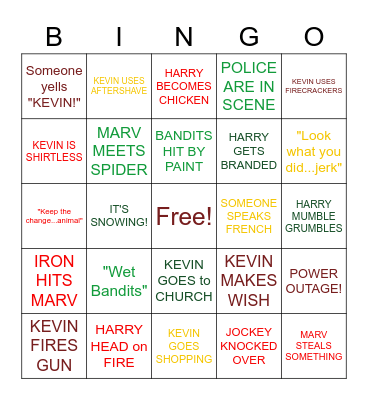 STAY "HOME ALONE" BINGO! Bingo Card
