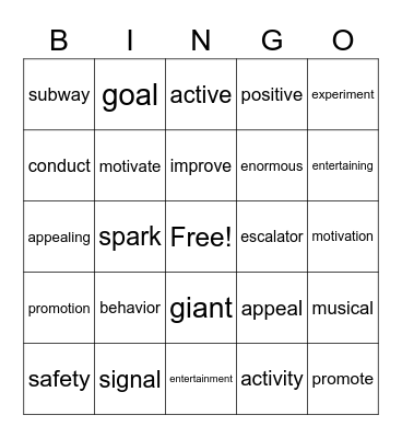 B3U6 Bingo Card
