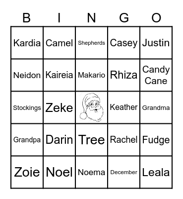 Kleeman Christmas Bingo Card