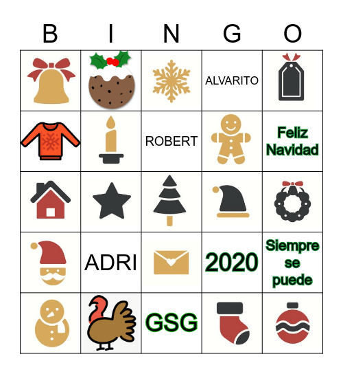 Bingo Navidad GSG 2020 Bingo Card