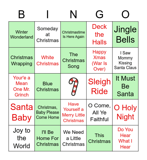 WSCR Holiday Bingo Card