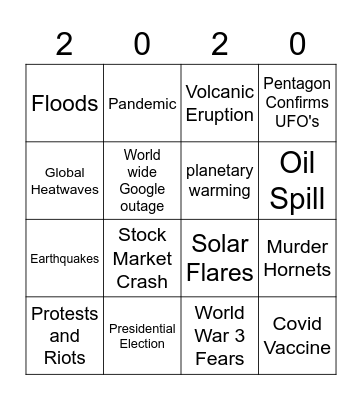 Events Bingo Card