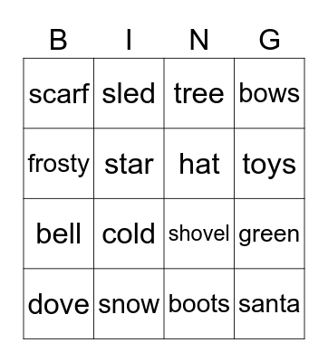 Winter Bingo! Bingo Card