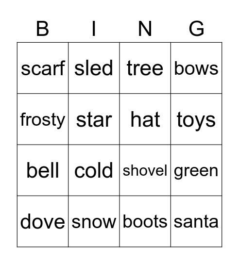 Winter Bingo! Bingo Card