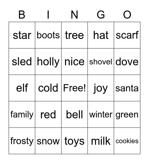 Winter Bingo! Bingo Card