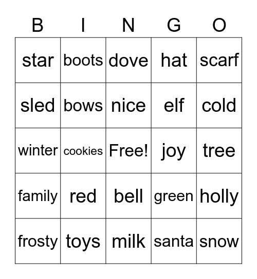 Winter Bingo! Bingo Card