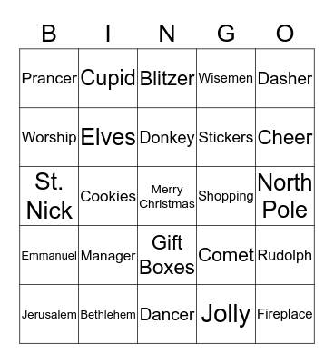 Christmas Bingo Card
