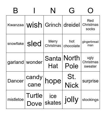 Christmas Cheer Bingo Card