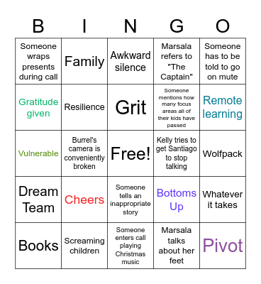 Virtual Soto Library Bingo Card