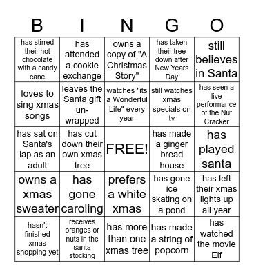 Commander Warehouse Christmas Bingo Card