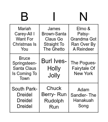 Total-Quiz.com Presents: Radio Bingo Winter Holiday Bingo Card