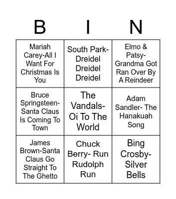 Total-Quiz.com Presents: Radio Bingo Winter Holiday Bingo Card