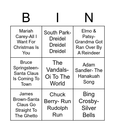 Total-Quiz.com Presents: Radio Bingo Winter Holiday Bingo Card