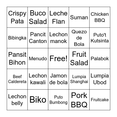 2020 Yearend Thanksgiving Bingo Card