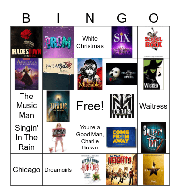 Broadway Musical Bingo Card