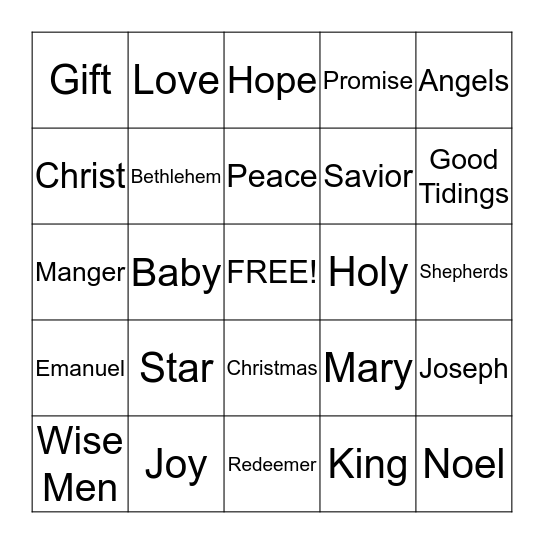 Christmas Bingo Card