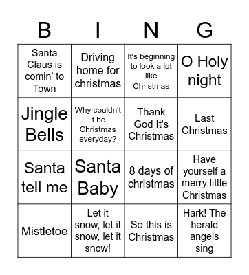 Kerstbingo Card