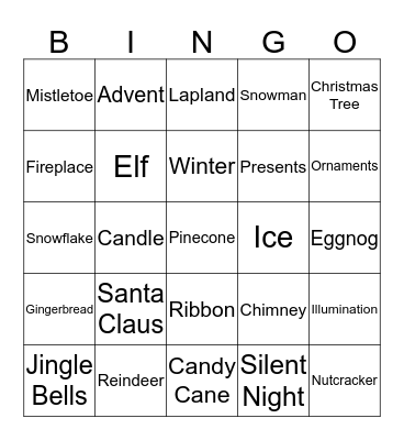 Mitejima Xmas Bingo Card