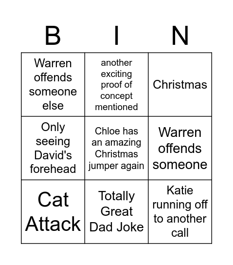 Matching Daily Bingo Card