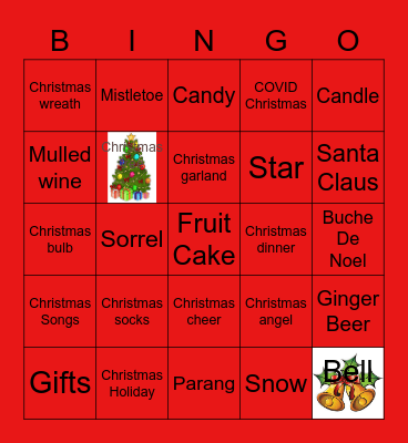 Christmas Class Party Bingo Card